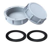 2 pezzi di tappi terminali in plastica, con filettatura interna e guarnizione ermetica per tubi di scarico di lavatrice, cucina, bagno e lavanderia (45 mm)