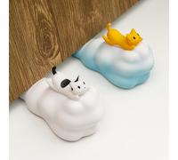 2 pezzi di tappo carino della porta, gatto Cartoon Cloud Door Stop, cuneo decorativo della porta per il pavimento dell'ufficio, Flying Kitty, Blue&White (registrazione del brevetto)