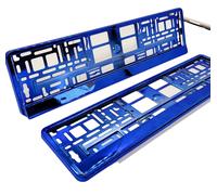 2 Pezzi Di Targhe In Colore Blu - Supporto Per Targa Cromato Auto