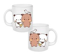 2 Pezzi di Tazza da Caffè BubuDudu, Tazza in Ceramica da 300ml, Orsetto Carino, Panda, BubuDudu, Coppia Divertente Tazza Stampata, Tazza da Tè Bianca in Ceramica, Regalo dud-u per Coppie, Amico