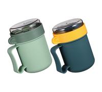 2 pezzi di tazza di zuppa tazza portatile tazza con cucchiaio per picnic per