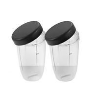2 pezzi di tazze for frullatore in plastica con coperchi di ricambio da 18 oz, 24 oz, 32 oz, compatibili con accessori for frullatori e spremiagrumi Nutribullet da 600 W e 900 W.(24oz)