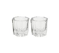 2 pezzi di tazze per liquidi acrilici per unghie, piatti per polvere, tazze di per smalto, utensili in vetro (ottagonali), piatti per polvere, tazze per liquidi per unghie, tazze di cristall