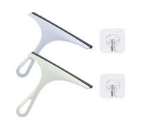 2 pezzi di tergicristallo con 2 ganci antitraccia, strumento per la pulizia dello specchio, tergicristallo domestico, tergicristallo multifunzionale per doccia con fori per appendere, per auto, bagno