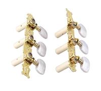 2 Pezzi di Teste di Macchine per Chitarra Classica, Pioli per Accordare le Corde, Tasti, Sintonizzatori, Pulsante Bianco