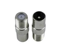 2 pezzi di tipo F for TV IEC 90 gradi connettore antenna adattatore ad angolo retto for presa cavo coassiale combinazione F-TV(No2)