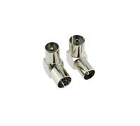 2 pezzi di tipo F for TV IEC 90 gradi connettore antenna adattatore ad angolo retto for presa cavo coassiale combinazione F-TV(No11)
