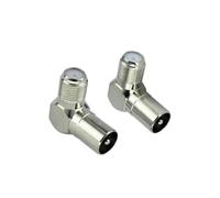2 pezzi di tipo F for TV IEC 90 gradi connettore antenna adattatore ad angolo retto for presa cavo coassiale combinazione F-TV(No6)