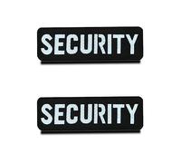2 Pezzi di Toppe "Security" con Riflesso a Infrarossi, Gancio e Anello Ricamato Tattico Militare di Sicurezza Moral Patch -15.2x5 cm