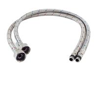 2 pezzi di tubo flessibile intrecciato in acciaio inossidabile 304 for acqua calda e fredda, for rubinetto del lavandino della cucina Per Bagno(G1/2)