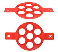 2 pezzi di uova anello per pancake antiaderente per pancake stampo in silicone friggitrice 7 fori tondo fai da te stampo per dolci cottura fai da te accessorio di cottura