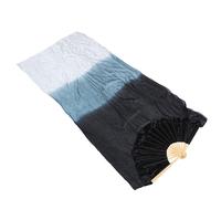 2 pezzi di ventagli da danza lunghi e pieghevoli in poliestere, velo sfumato,