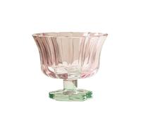 2 pezzi di vetro a forma fiore tazza yogurt dal piede alto da dessert tazze bevande al latte gelato acqua carine for la casa Per Feste(Pink)