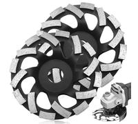 2 pezzi di vetro diamantato extra velocità per calcestruzzo 125 mm x 22,23 mm, smerigliatrice a vaso, per calcestruzzo, pietra naturale, colla per piastrelle, granito, muratura, extra velocità