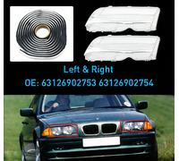 2 pezzi di vetro per BMW Serie 3 E46 4 porte 98-01 VFL lente con gomma