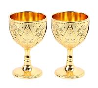 2 pezzi di vino, bicchiere da vino in sollievo 3d in vetro rosa che beve bicchiere di bicchiere vintage decorativo floreale per il compleanno della cena per feste di nozze (gold)
