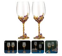 2 pezzi di vino decorato in decorato IRIS Caglie di vino smaltato (dorate)