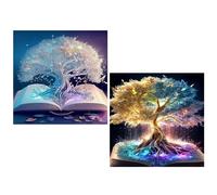 2 Pezzi Diamond Painting Albero Della Vita, Diamond Painting Kit Completo 30X30CM Diamond Painting Albero Pittura Diamante Kit per Diamond Painting 5D per DIY Decorazione Della Parete Della Casa