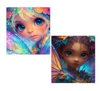 2 Pezzi Diamond Painting Principessa 5D DIY Diamond Painting Kit Completo,Diamantini Crystal Art Dea Pittura Diamante Strass Ricamo a Punto Croce Painting Decorazioni Casa,Adulti,Bambini 40x50cm TY307