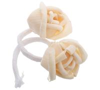 2 Pezzi Diffusore Aromi Fiore in Legno Beige con Corda di Cotone | Accessorio per Essenza, Uso in Hotel e Ufficio, Fragranza Naturale, Sicurezza senza Fiamma, Decorazione Sobria