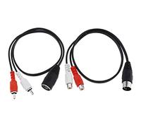 2 pezzi DIN 5 pin a 2 RCA cavo di ricambio 5 pin DIN maschio femmina maschio a 2 RCA maschio femmina maschio femmina maschio accessorio cavo per altoparlanti dispositivi Hi-Fi impianto stereo