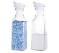 2 Pezzi Dispenser Detersivo Lavatrice 1,5L, Contenitore Detersivo in Polvere Plastica PET, Dosatore con Coperchio Ermetico per Conservazione Detersivo in Polvere o Liquido, Organizer Lavanderia