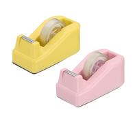 2 Pezzi Dispenser Nastro Scrivania, Rosa Giallo