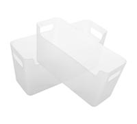 2 Pezzi Dispenser per Piatti in Materiale Trasparente 10x4,9x3,4 Pollici | Plastica Leggera e Salvaspazio, Uso su Mensole e All'aperto, Design Neutro e Presa una Mano