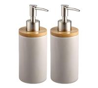 2 Pezzi Dispenser Sapone Bagno Ceramica, 400 Ml Portasapone Liquido Bagno Dosatore Sapone Cucina Dosatore Detersivo Piatti Dispenser Doccia Shampoo E Bagnoschiuma