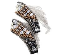 2 pezzi distintivo spallina spalla in rilievo di cristallo con nappa per