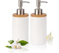 2 Pezzi distributeur savon ceramique, 400ml bouteille shampoing Portasapone Liquido Bagno Dosatore Sapone Cucina Dosatore Detersivo Piatti Dispenser Doccia Shampoo E Bagnoschiuma