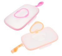 2 Pezzi Distributore Portatile di Salviette, Forma Cuore | Silicone e Pp, Apertura Ampia Coperchio, per Seggiolone e Uso in Salotto