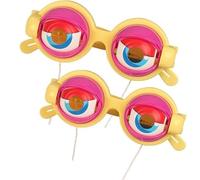 2 pezzi, divertente scherzo occhiali, accessori per giocattoli per occhi pazzi, occhiali da vista, divertenti occhiali per gli occhi, per feste di travestimento, compleanno, giochi di ruolo, giorni a