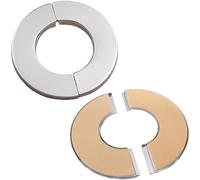 2 pezzi divisi in acciaio inox cromato e acciaio inox/coperchio del rubinetto/coperchio del foro della valvola, collare del rubinetto argento 81 mm foro