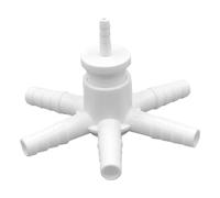 2 Pezzi Divisori A Sei Vie In PVC Bianco Da 20 * 25 Mm + Connettore A Testa Di Torre Filettato ID 5-18 Mm, Drenaggio Multiplo For Irrigazione In Acquacoltura(5mm)