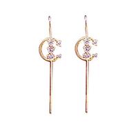 2 pezzi Donne Orecchini Fashion Wrap Orecchini a gancio crawler Ladies Elegante Crawler Clip Clip Diagonale Studri per donne Regalo per feste di San Valentino