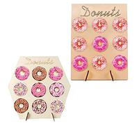 2 Pezzi Donut Display, Espositore di Ciambella, Donut Display Stand, Espositore Donut, Supporto Ciambelle in Legno, 2 Forme, per Decorazione della Ciambella Torta Nuziale Festa di Compleanno