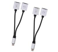 2 pezzi doppio jack per cuffie audio + adattatore di ricarica per iPhone argento