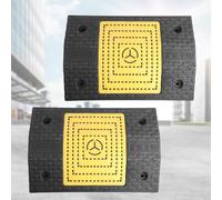 2 Pezzi Dossi Rallentatori Antiscivolo, Dosso Rallentatore for Vialetti D'accesso, Rampe di Sicurezza ad Alta Visibilità for Parcheggi, Garage, Ingressi di Comunità, Scuole