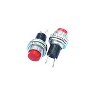 2 pezzi DS-316 DS-314 Interruttore a pulsante piccolo da 10 mm senza bloccaggio interruttore elettrico for campanello con ripristino automatico(DS-314 Red)