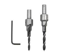 2 pezzi, due bordi, tre gradini, trapano for legno a tre punte, trapano for fori svasati, 4/5 mm, set di chiavi autocentranti for punte coniche
