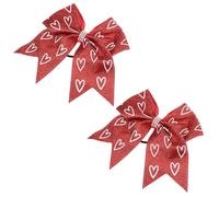 2 Pezzi Elastici Chioma a Fiocco Rossi in Pelle Artificiale | Grazioso Stile Chic, Uso Quotidiano e Giorni Speciali, Cerchi Accessori, Facili da Portare