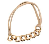 2 pezzi Elastici for Capelli Bracciale for Donna Catena di Metallo alla Moda Fermacoda Scrunchie for Capelli Spessi(Thin chain2pc)