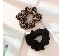 2 pezzi Elastici per capelli Scrunchie con stampa leopardata, Elastici per capelli casual, Scrunchie, Stampa animale Tagli UnicaLeopardo,Motivo strutturatoFibra chimica