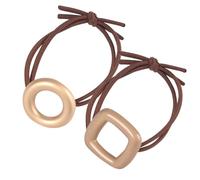 2 Pezzi Elastici per Chioma in Lega, Fiocco Rotondo Caffè | Facili da Annodare, Tengono Fermo il Raccolto, Stile Semplice e Adorabile, per Code e Chignon