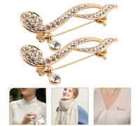 2 pezzi eleganti spille con strass per note musicali per donne e uomini