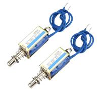 2 Pezzi Elettromagnete a Solenoide di Tipo Pull Push, JF-0530B DC 6/12/24V 300mA 5N Elettromagnete di Controllo Automazione Solenoide Lineare (12V)