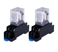 2 pezzi elettromagnetici a 8 poli per relè 10 A DC24 V con indicatore LED | Montaggio su guida DIN, Alloggiamento in plastica, Indicatore di stato visivo, Per motori di ventola HVAC Attrezzature