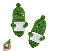 2 Pezzi Emotional Support Pickle, Pocket Hug Positive Pickles, Bambola Cetriolo Positiva con Carta Positive per Amici Regalo di Festa di Compleanno