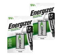 2 Pezzi Energizer Power Plus Batterie Ricaricabili 9V NiMH 175mAh PP3 HR22